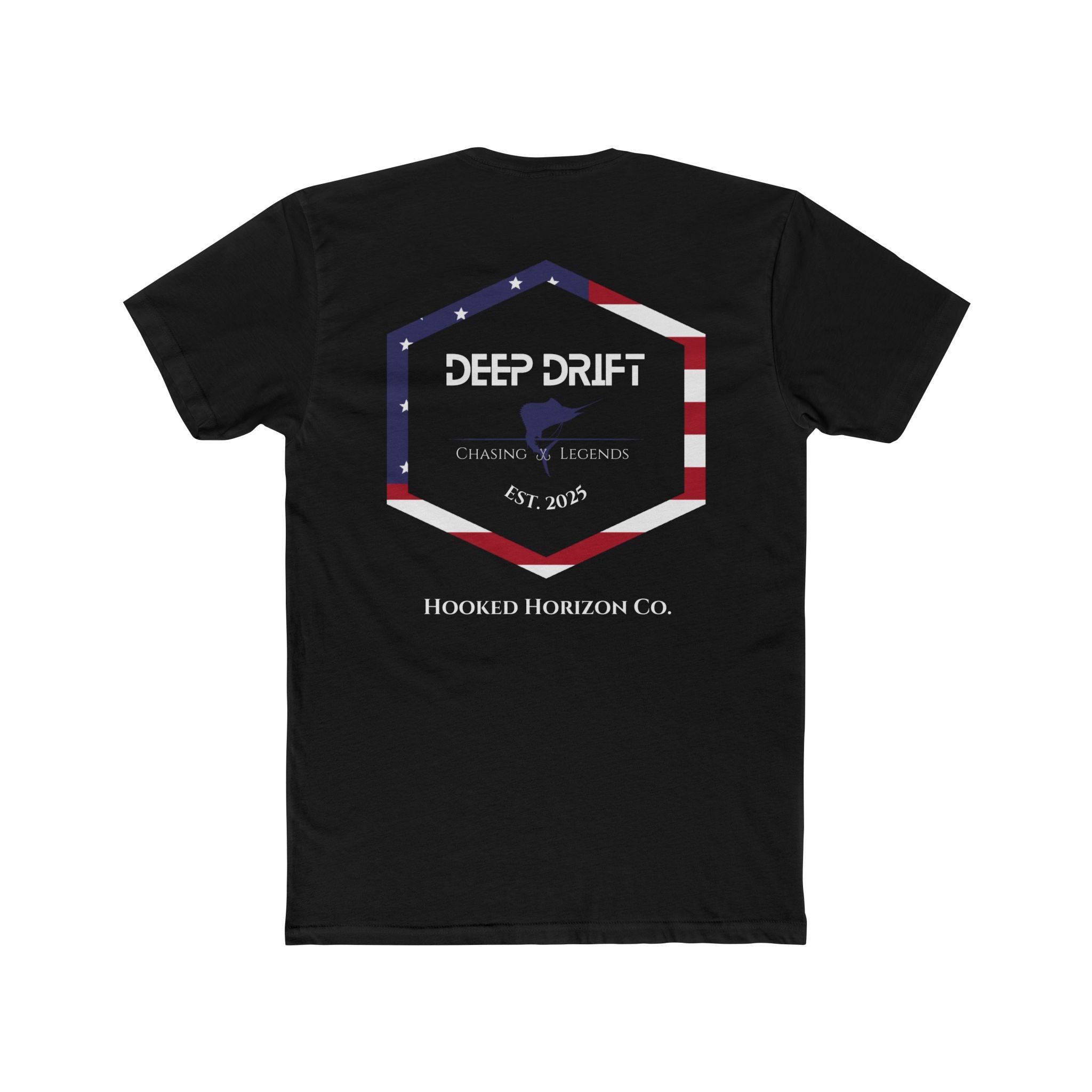 USA Deep Drift Marlin Tee — Patriotic Hooked Horizon Co. Fishing T-Shirt