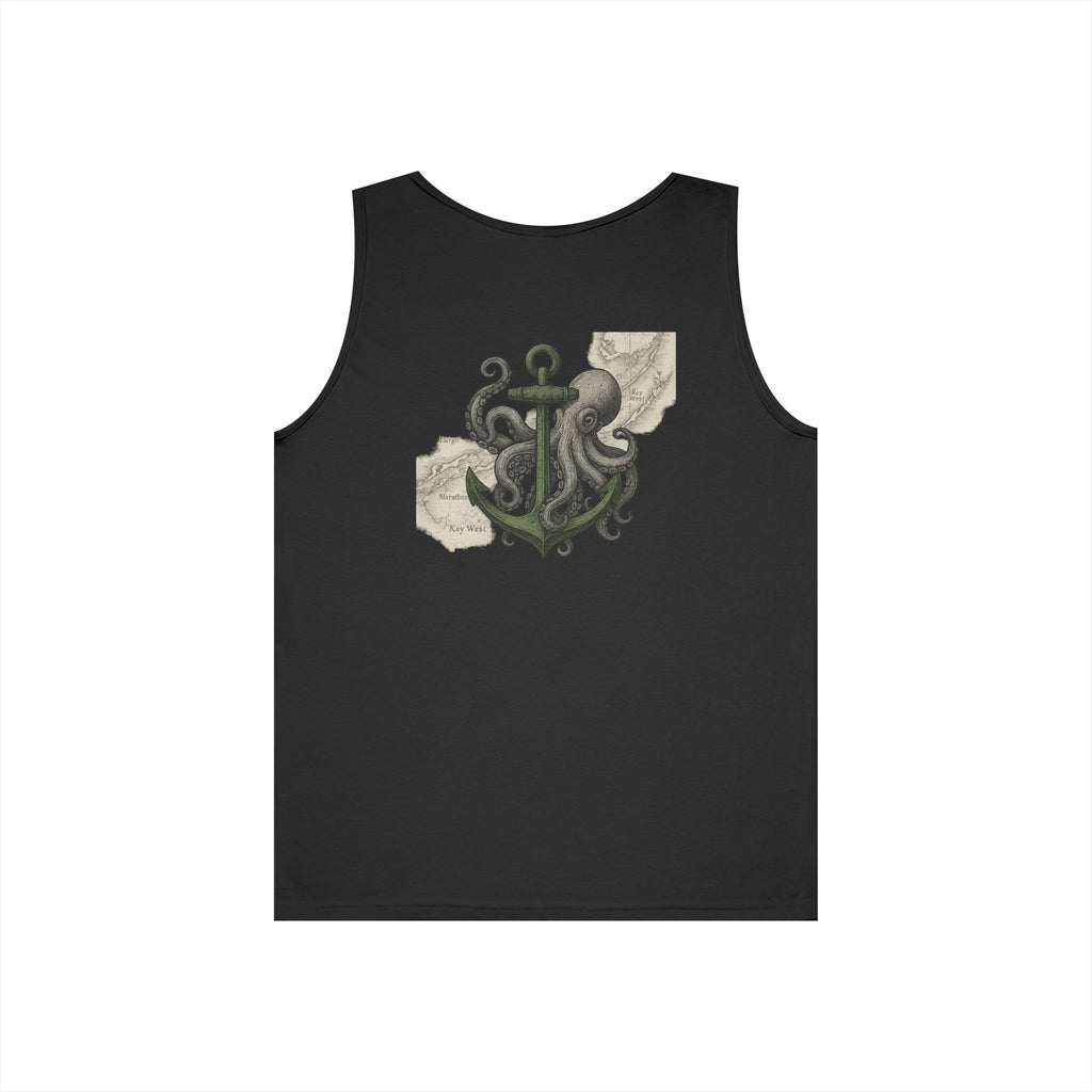 Octopus & Anchor Deep Drift Octopus Graphic Tank Top, Summer Beach Wear, Unisex Tank, Gift for Ocean Lovers, Nautical Tees, Camping Apparel