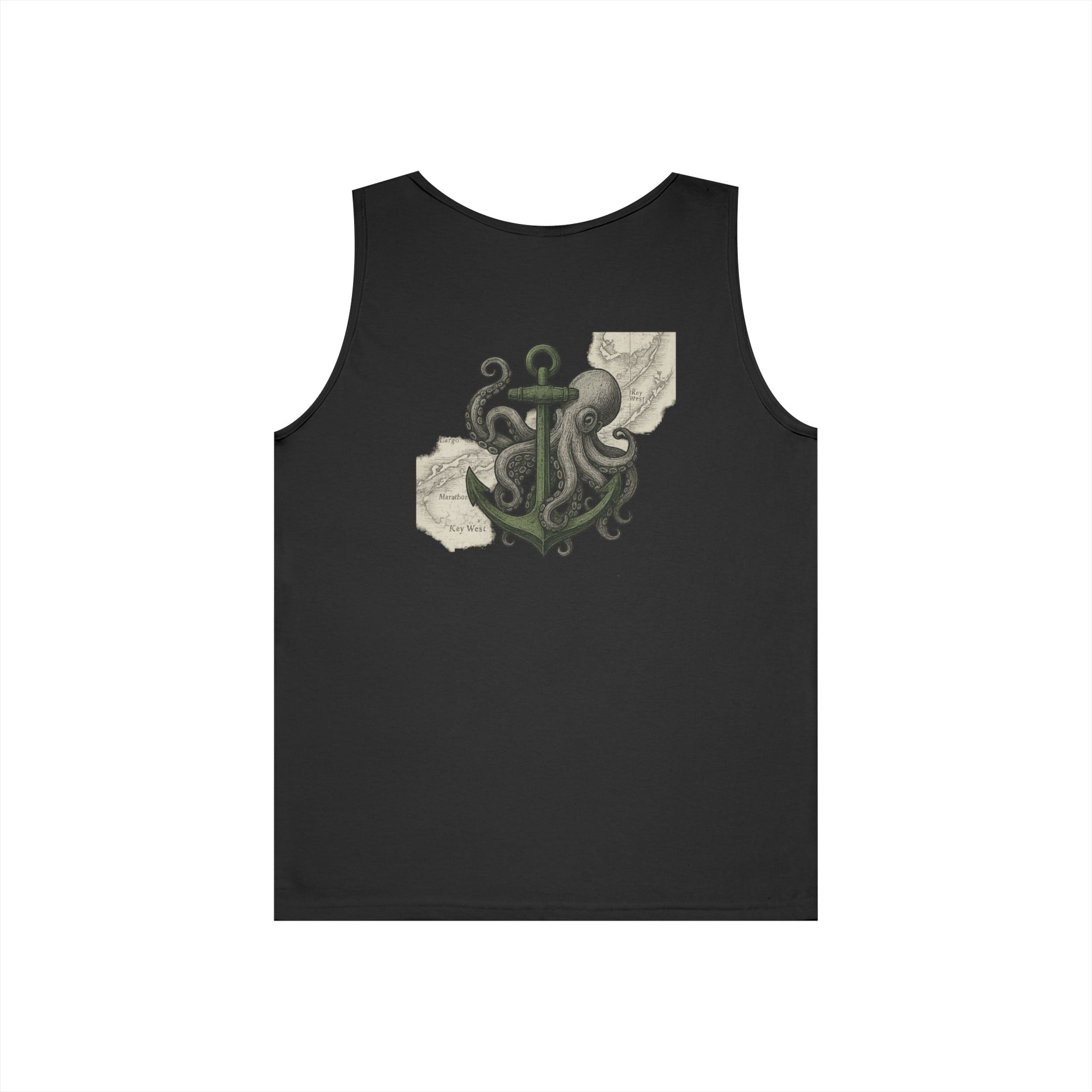 Octopus & Anchor Deep Drift Octopus Graphic Tank Top, Summer Beach Wear, Unisex Tank, Gift for Ocean Lovers, Nautical Tees, Camping Apparel
