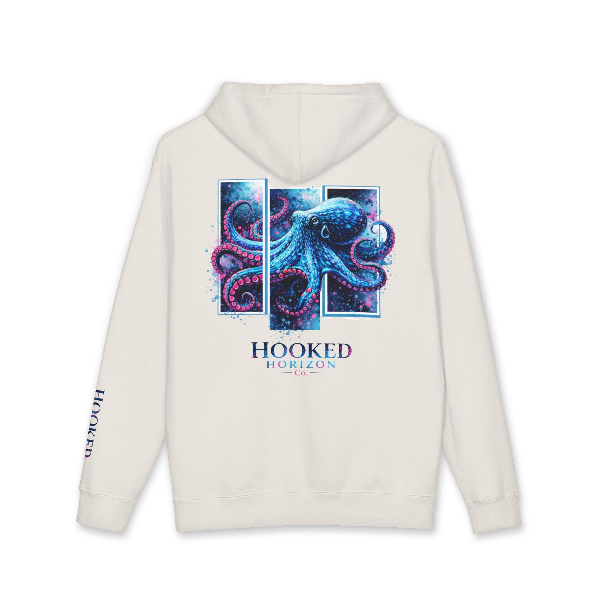 Octopus Hoodie Hooked Horizon Co. — Fishing Back Graphic Hoodie, Multiple Color Variations