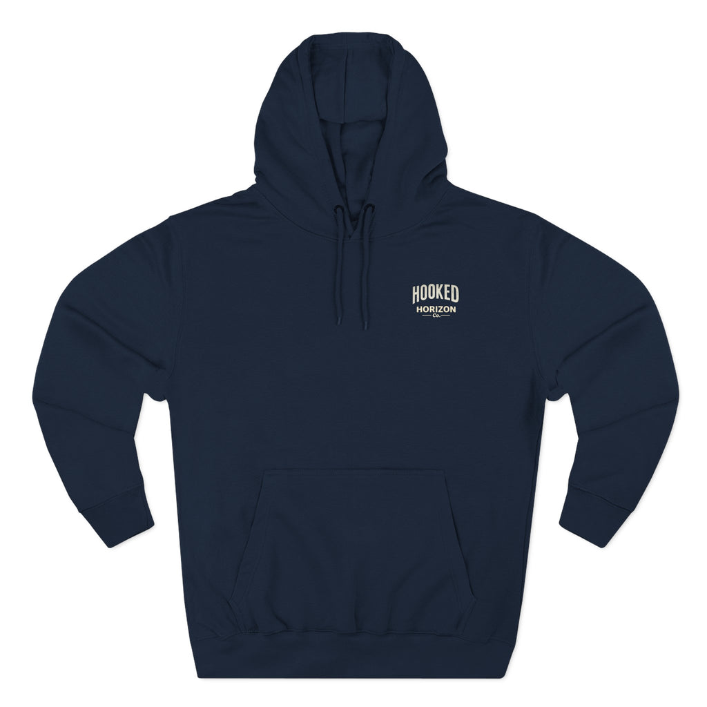 Fishing Charter T-Shirt— Hooked Horizon Hoodie — Fishing Boat Graphic Pullover