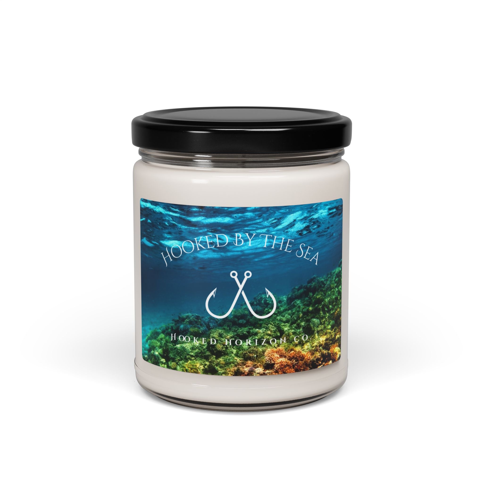 Ocean Themed Scented Candle | Hooked by the Sea | Relaxing Home Decor, Gift for Sea Lovers, Coastal Aromatherapy, Beach House Candle
