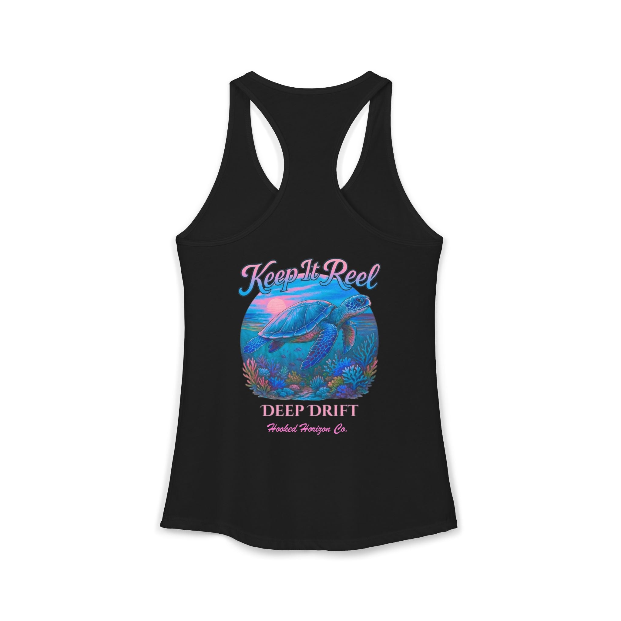 Turtle " Keep It Reel" Deep Drift– Hooked Horizon Co. Gifts for Ocean Lovers, Nautical Fashion, Everyday Comfort, Perfect Gift for Her