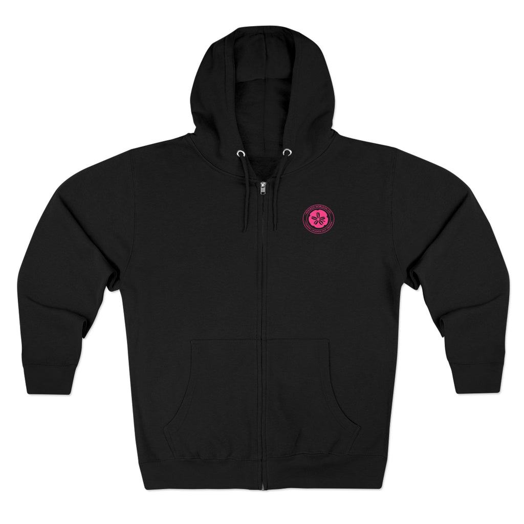 Pink Sand Dollar Tropical Flower Logo— Hooked Horizon Co. Zip-Up Hoodie