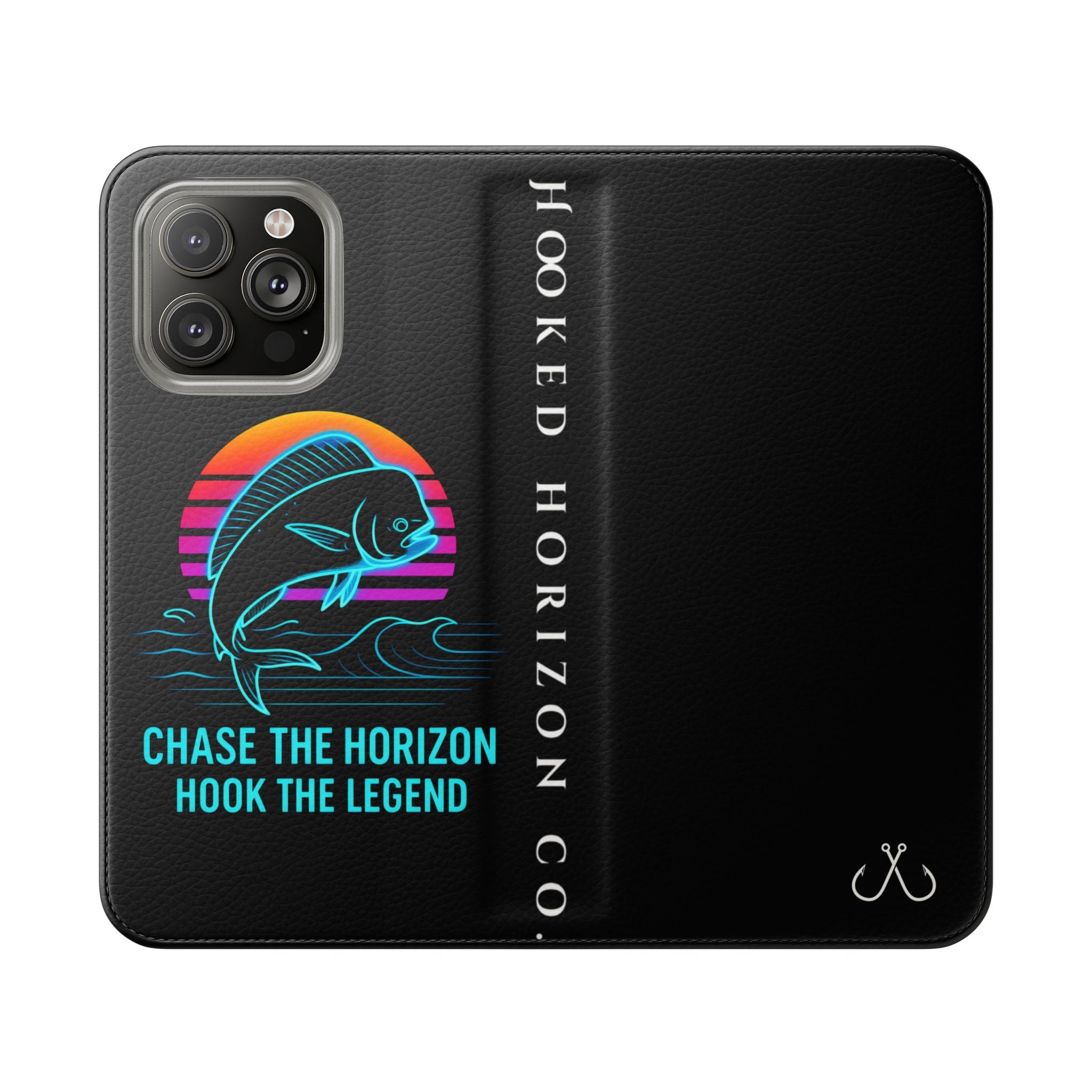 Mahi Mahi Flip Phone Case — Turquoise Water Pattern Wallet Cover