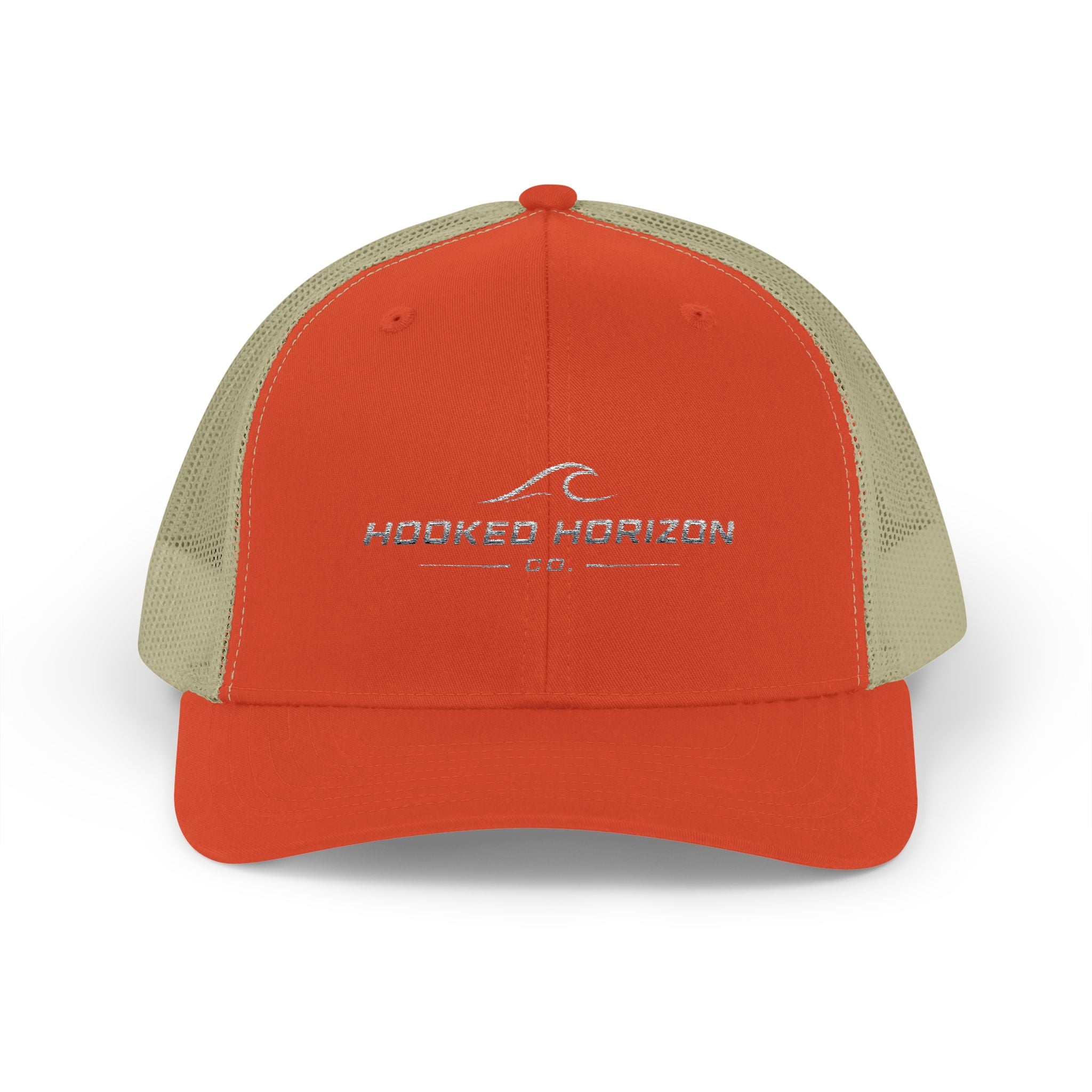 Wave Hooked Horizon Trucker Cap — Embroidered Fishing Snapback