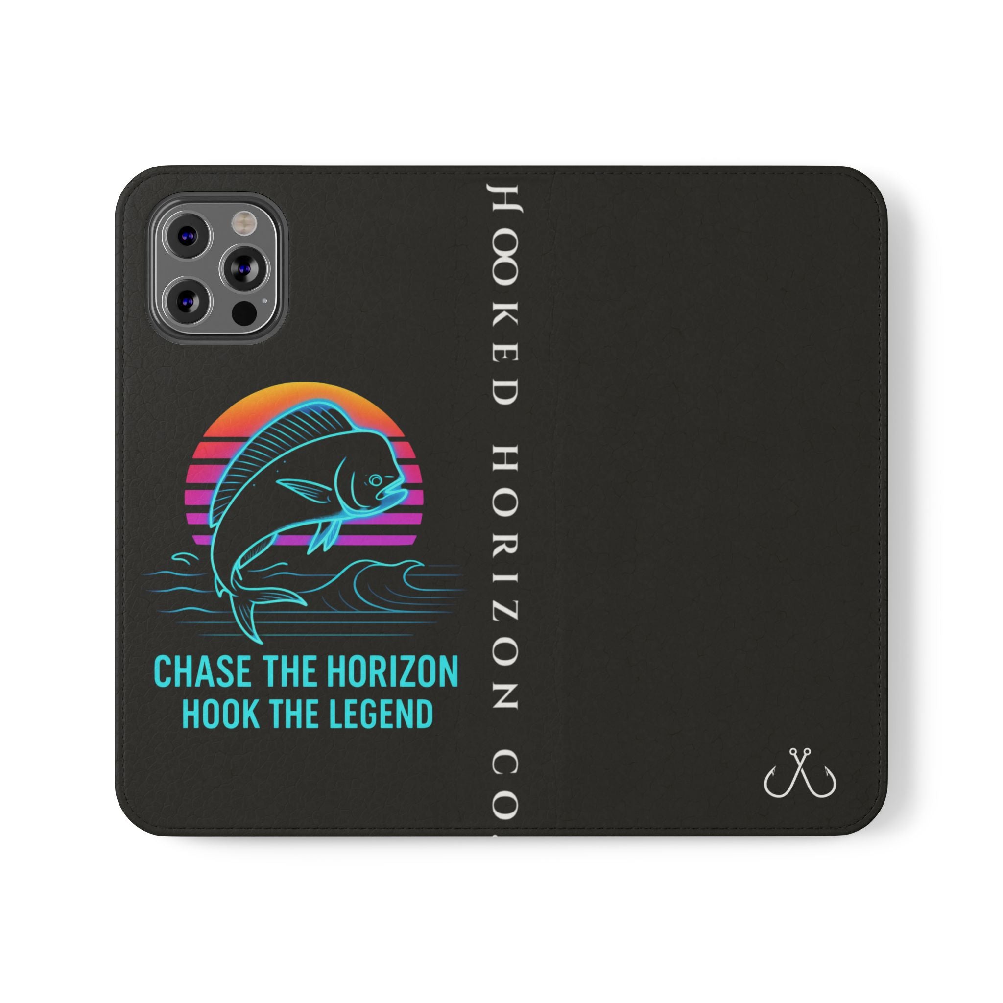 Mahi Mahi Flip Phone Case — Turquoise Water Pattern Wallet Cover