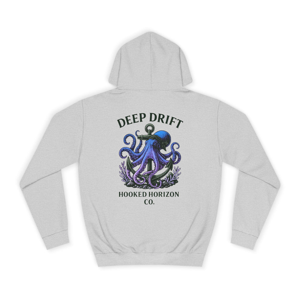 Deep Drift Octopus Unisex College Hoodie, Cozy College Sweatshirt, Nautical Hoodie Gift, Ocean Lover Apparel, Beach Theme Fashion