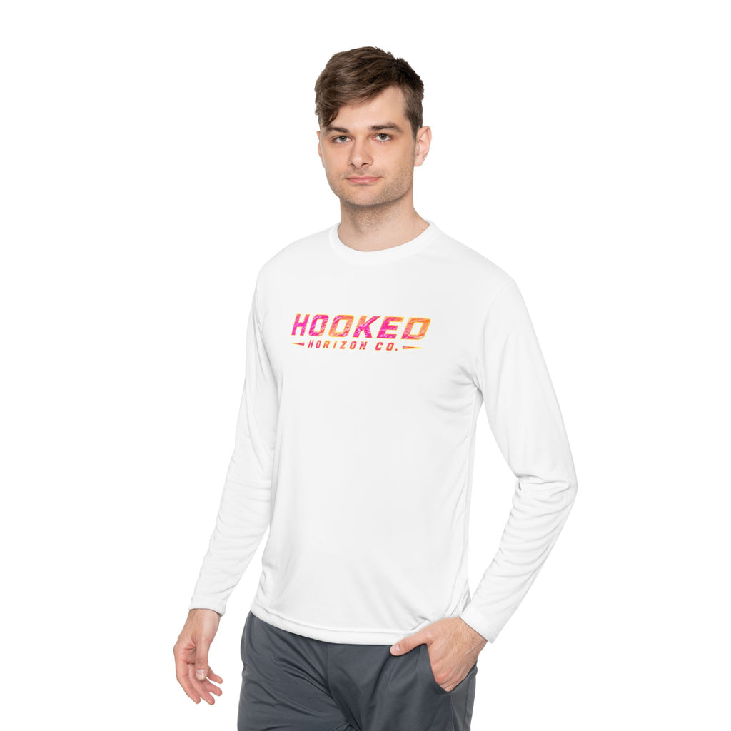 Moisture Wicking Classic Logo Tee In Pink—Horizon Co. Anchors Long Sleeve Tee — Lightweight Fishing Shirt