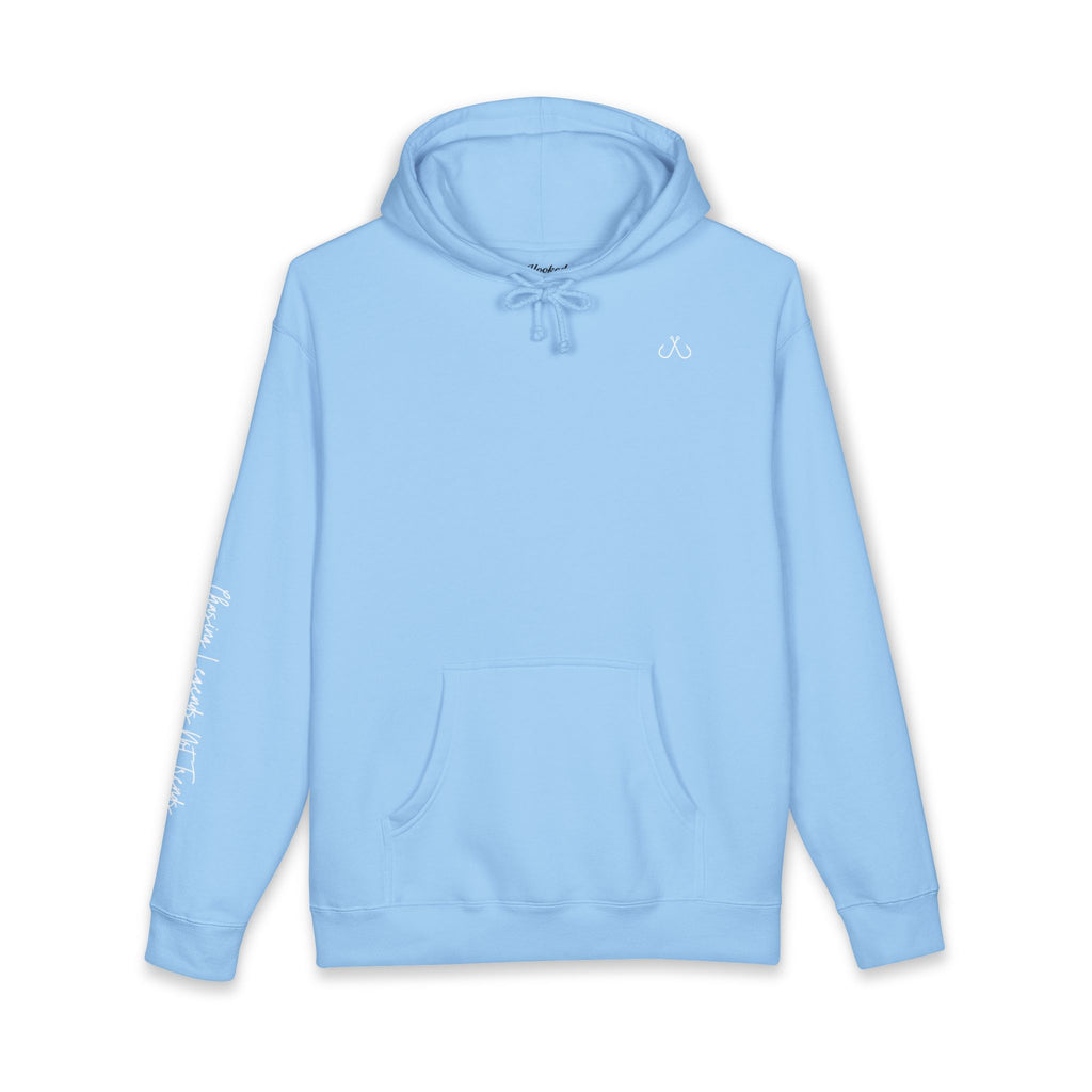 Chasing Legends Not Trends Hoodie Hooked Horizon Co. — Minimal Fishing Back Graphic Hoodie, Multiple Color Variations