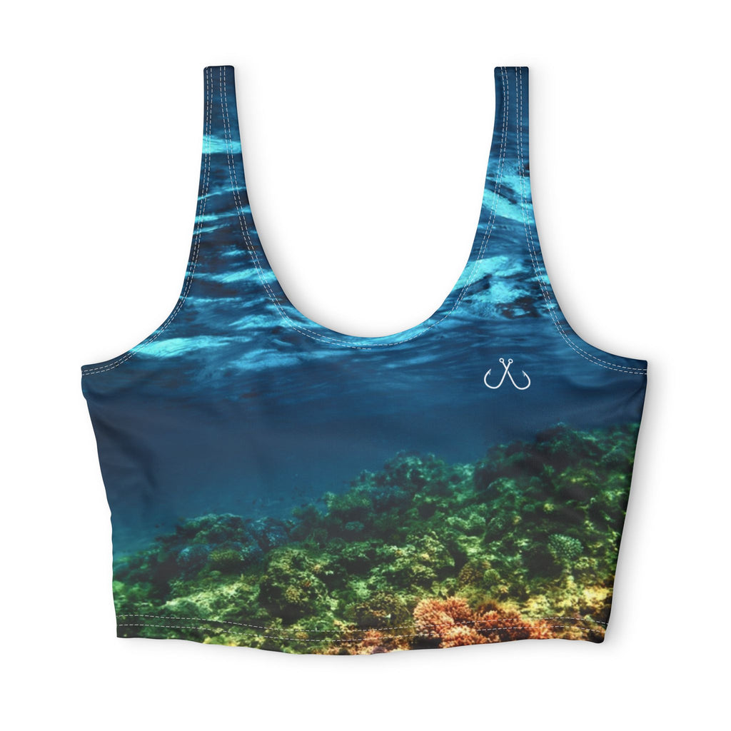Coral Reel Deep Drift Hooked Horizon Co. Stylish Sports Bra for Active Women, Workout Top, Gym Essential, Fitness Apparel, Athleisure Wear, Yoga Gear
