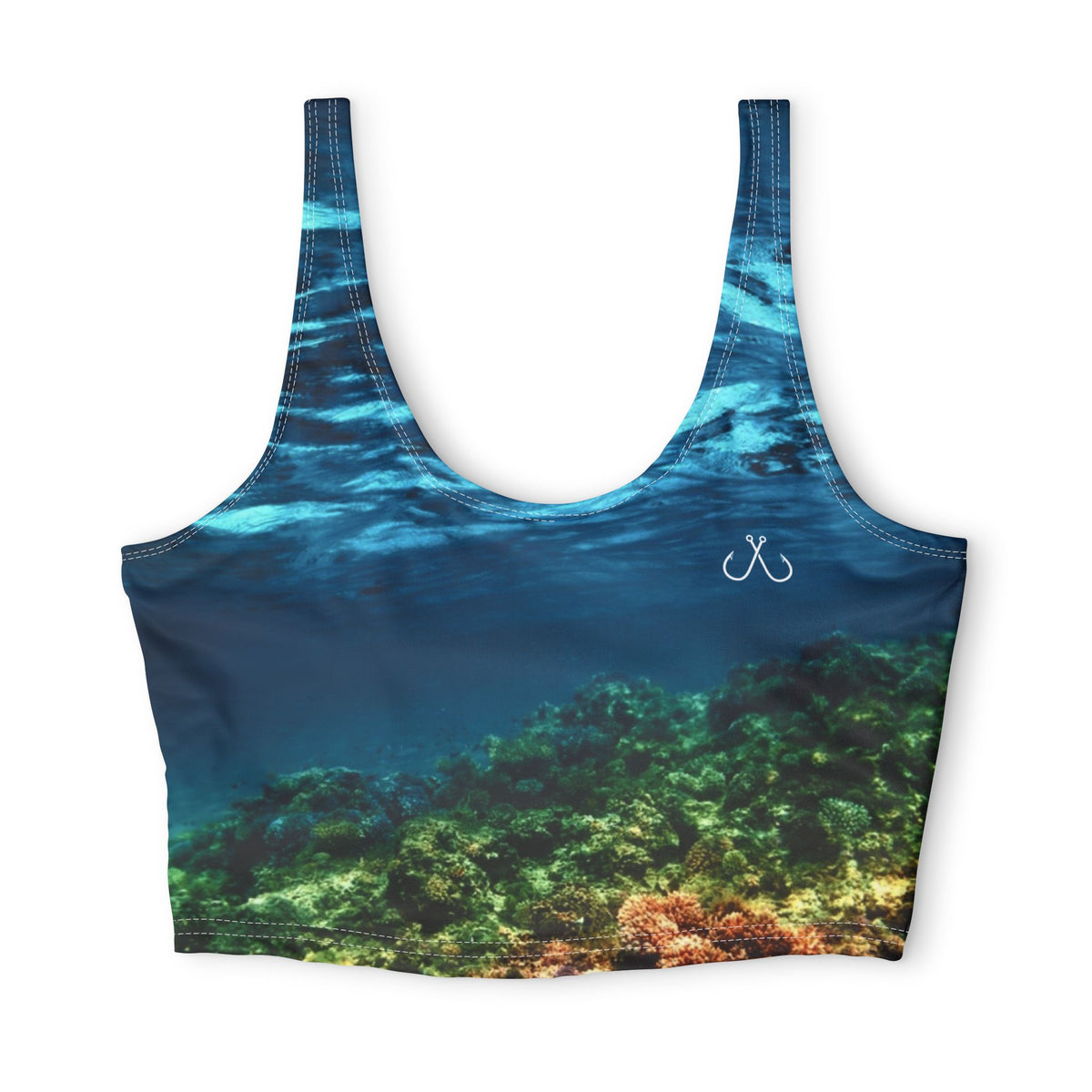 Coral Reel Deep Drift Hooked Horizon Co. Stylish Sports Bra for Active Women, Workout Top, Gym Essential, Fitness Apparel, Athleisure Wear, Yoga Gear