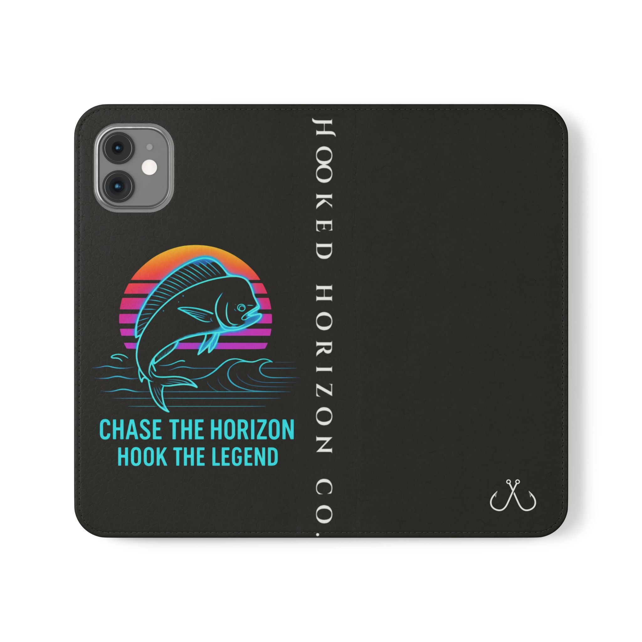 Mahi Mahi Flip Phone Case — Turquoise Water Pattern Wallet Cover