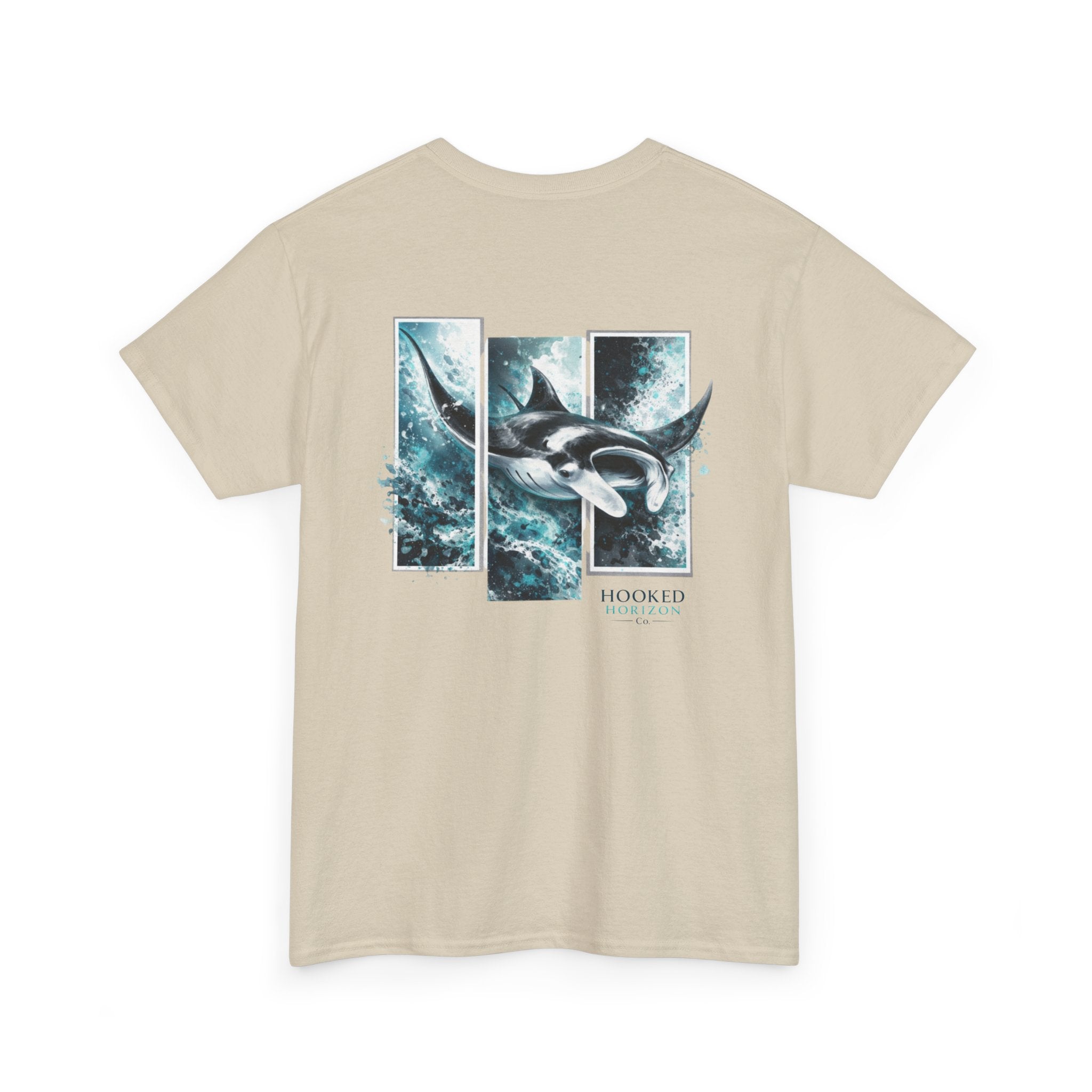 Manta Ray Hooked Horizon Co Tee—Ocean Graphic Tee — "Beloved" Ray Design