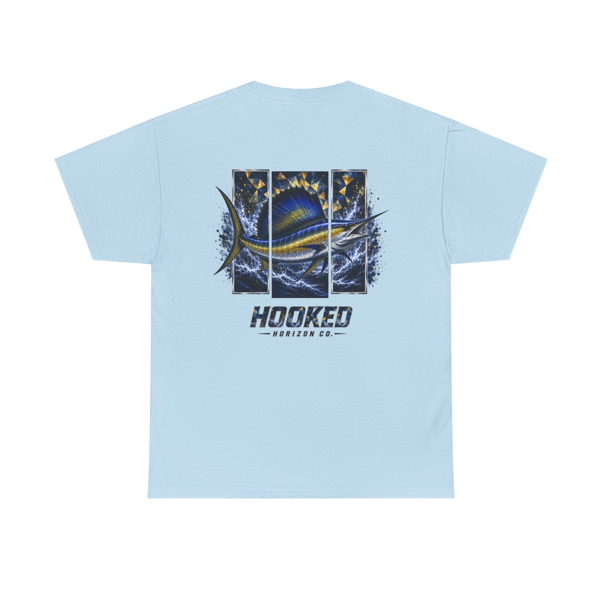 Sail Fish Hooked Horizon Co Tee—Ocean Graphic Tee — "Beloved" Ray Design