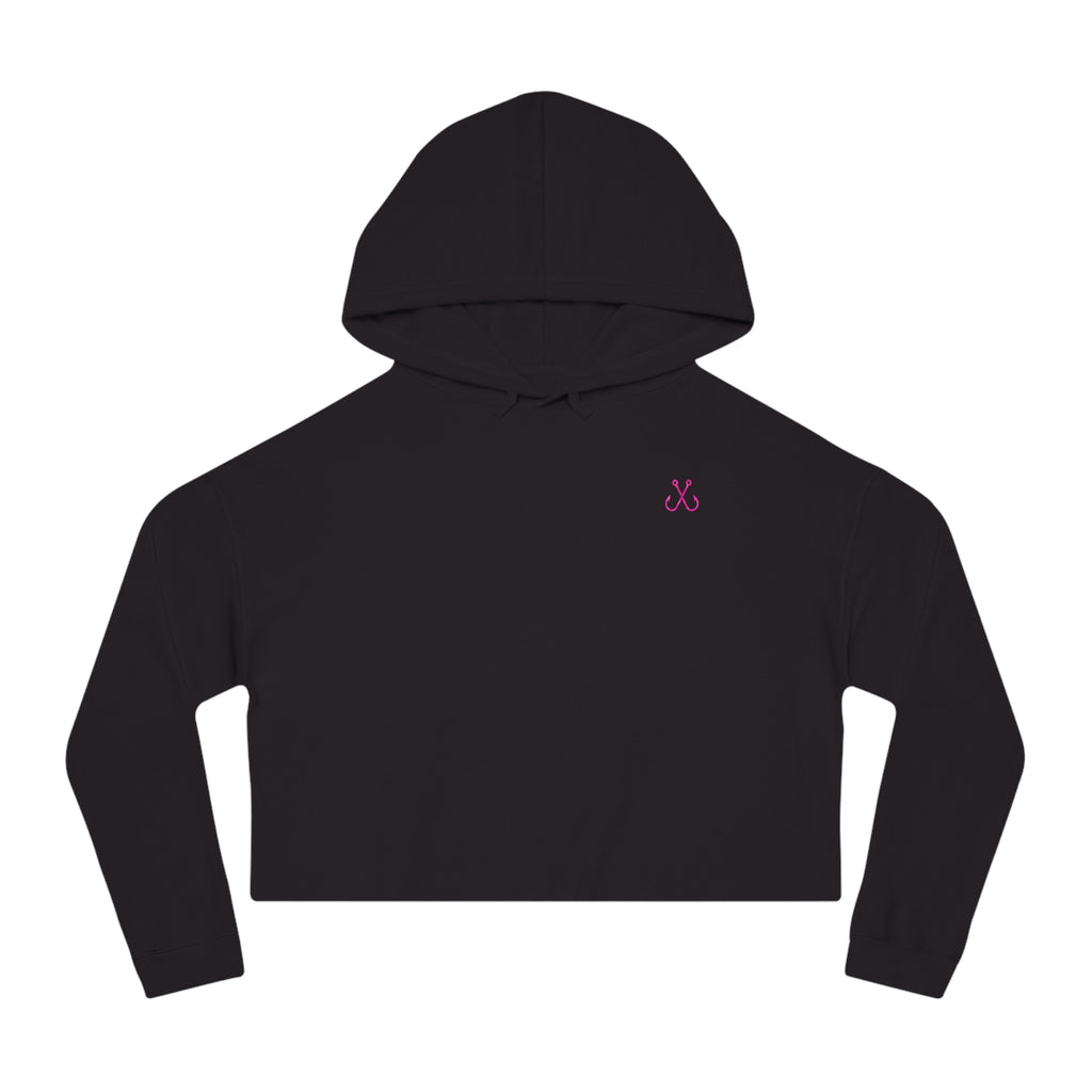Turtle Cropped Hoodie — "Deep Drift on the Water" Fishing Graphic
