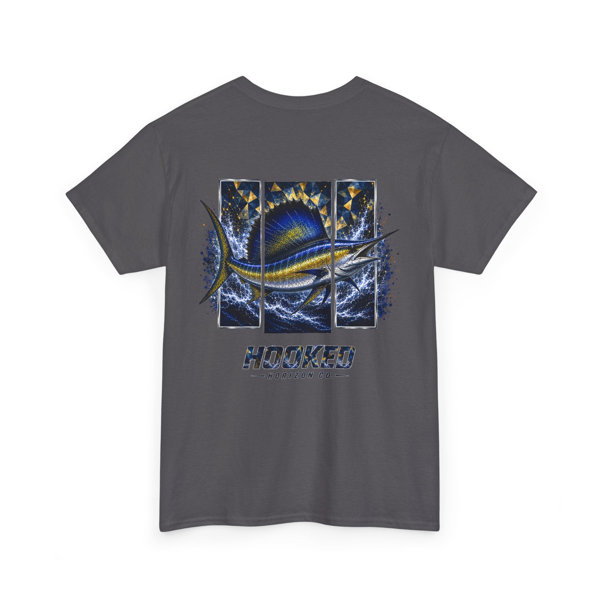 Sail Fish Hooked Horizon Co Tee—Ocean Graphic Tee — "Beloved" Ray Design