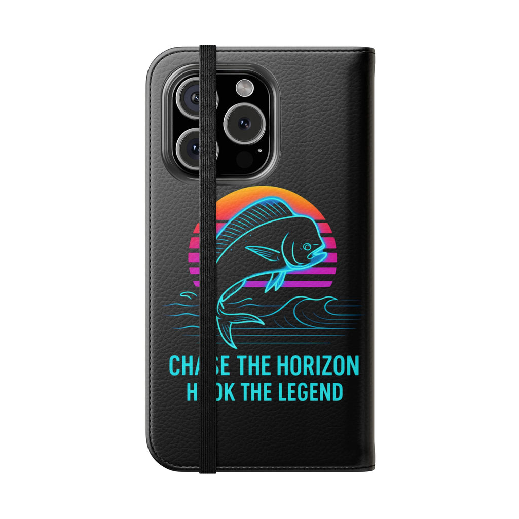 Mahi Mahi Flip Phone Case — Turquoise Water Pattern Wallet Cover