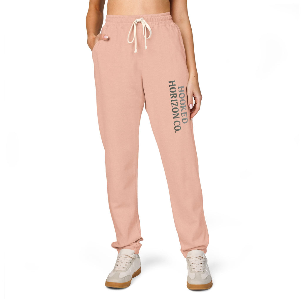 Hooked Horizon Co. Deep Drift Embroidered Fleece Sweatpants | Cozy Loungewear, Gifts for Everyone, Comfortable Joggers, Relaxed Fit Sweatpants, God is Love, Unisex Fashion