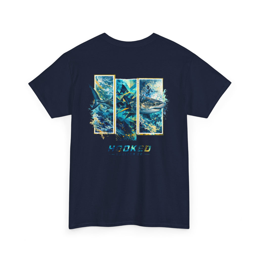 Bull Shark Hooked Horizon Co Tee—Ocean Graphic Tee — "Beloved" Ray Design