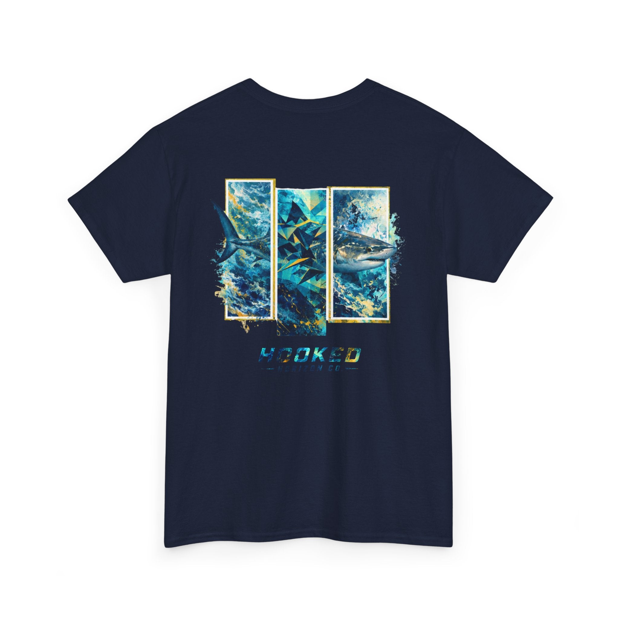 Bull Shark Hooked Horizon Co Tee—Ocean Graphic Tee — "Beloved" Ray Design