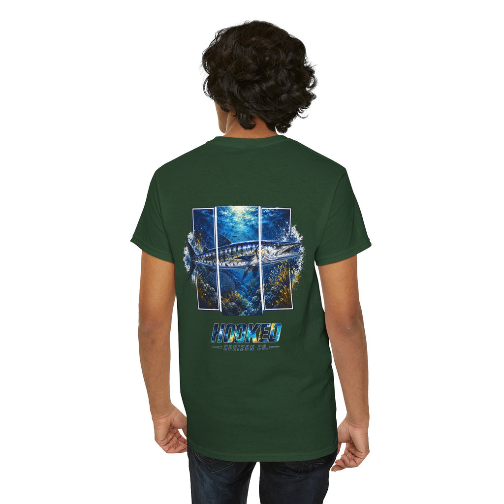 Barracuda Hooked Horizon Co Tee—Ocean Graphic Tee — "Beloved" Ray Design