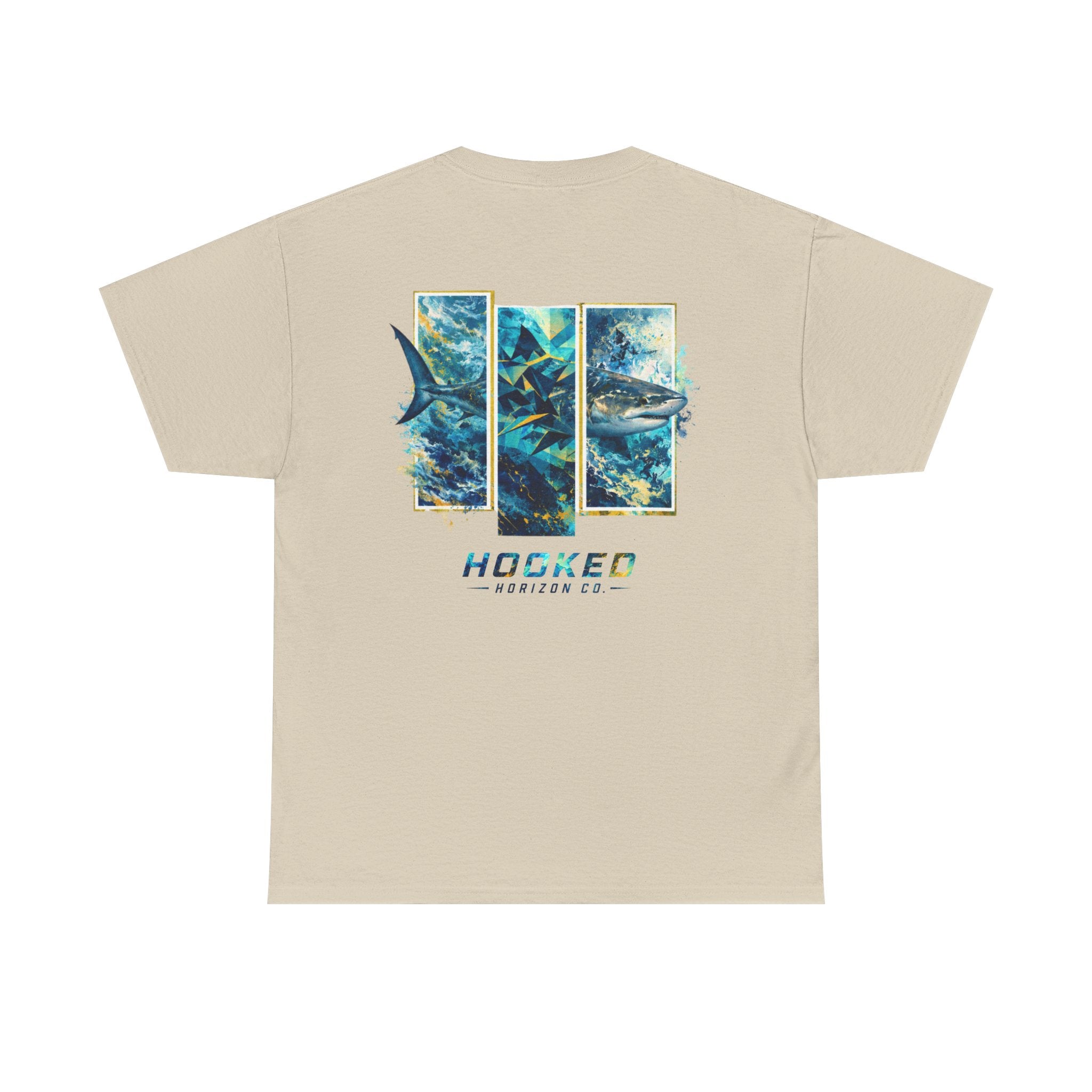 Bull Shark Hooked Horizon Co Tee—Ocean Graphic Tee — "Beloved" Ray Design