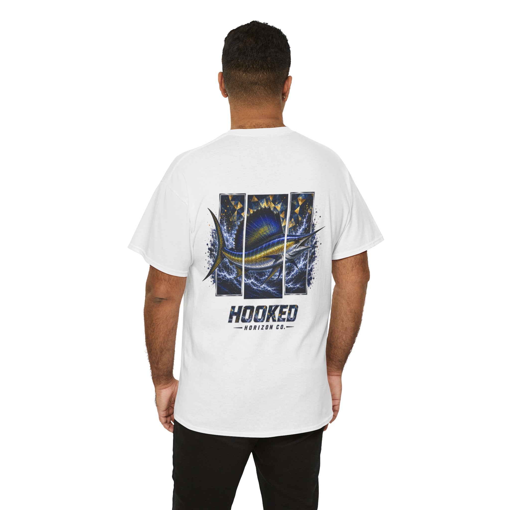 Sail Fish Hooked Horizon Co Tee—Ocean Graphic Tee — "Beloved" Ray Design