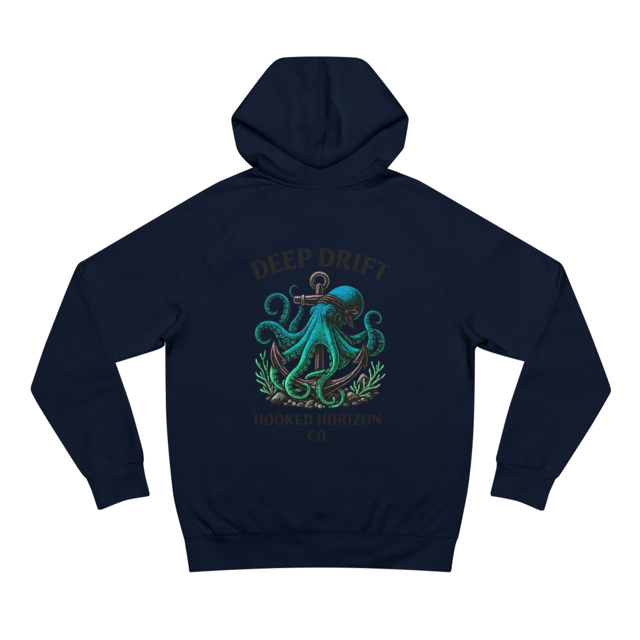 Octopus Art Unisex Hoodie, Deep Drift Hoodie, Nautical Theme Gift, Sea Lover Clothing, Unique Graphic Sweatshirt