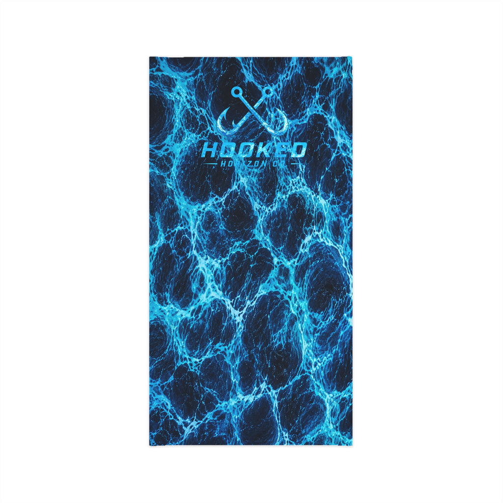 Blue Electric Wave UV Gaiter— Hooked Horizon Co. Fishing Face Mask ("Hooked")