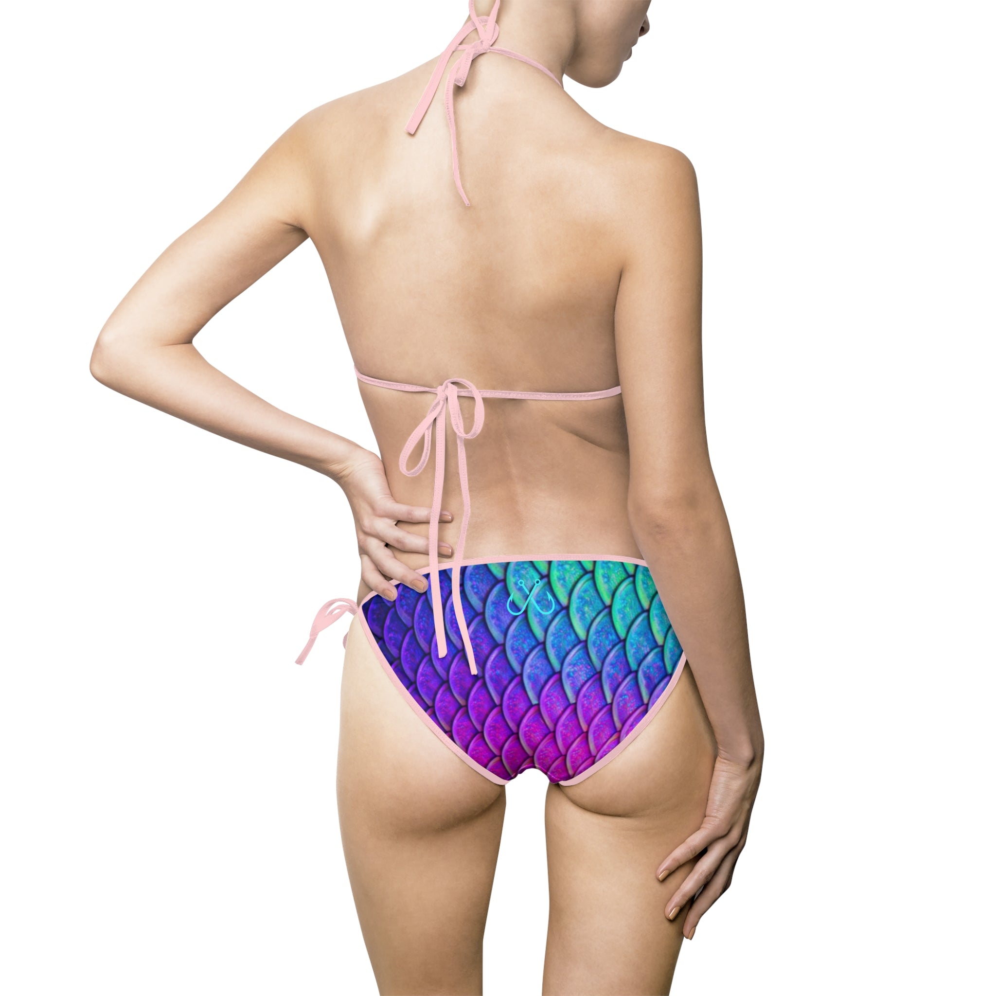 Parrot Fish Scale Inspired Bikini –  Hooked Horizon Co. Swimsuit, Summer Beachwear, Swimwear for Vacations, Pool Parties, Tropical Getaways, Custom Strap Colors – Multiple Variations