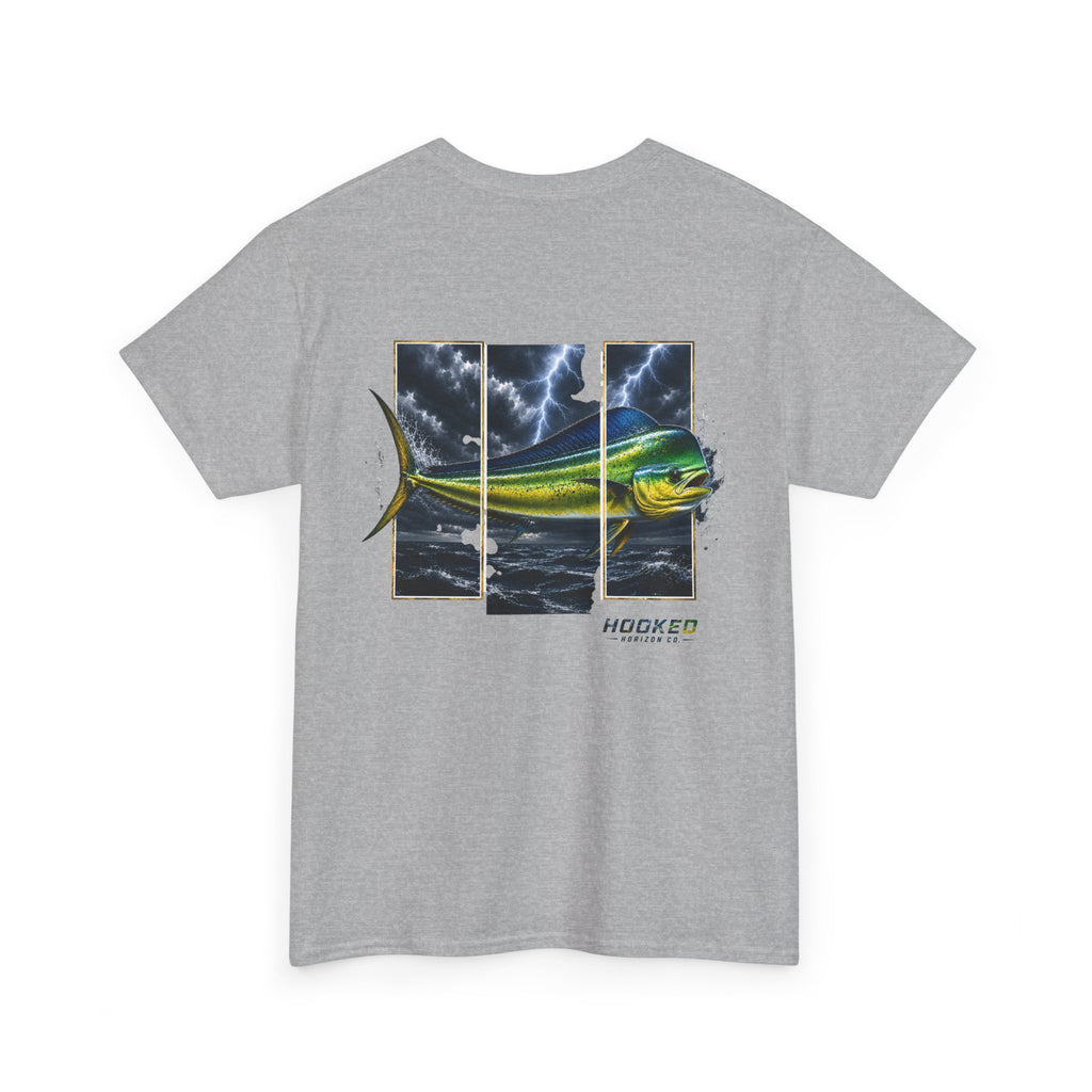 Mahi Mahi Hooked Horizon Co Tee—Ocean Graphic Tee — "Beloved" Ray Design