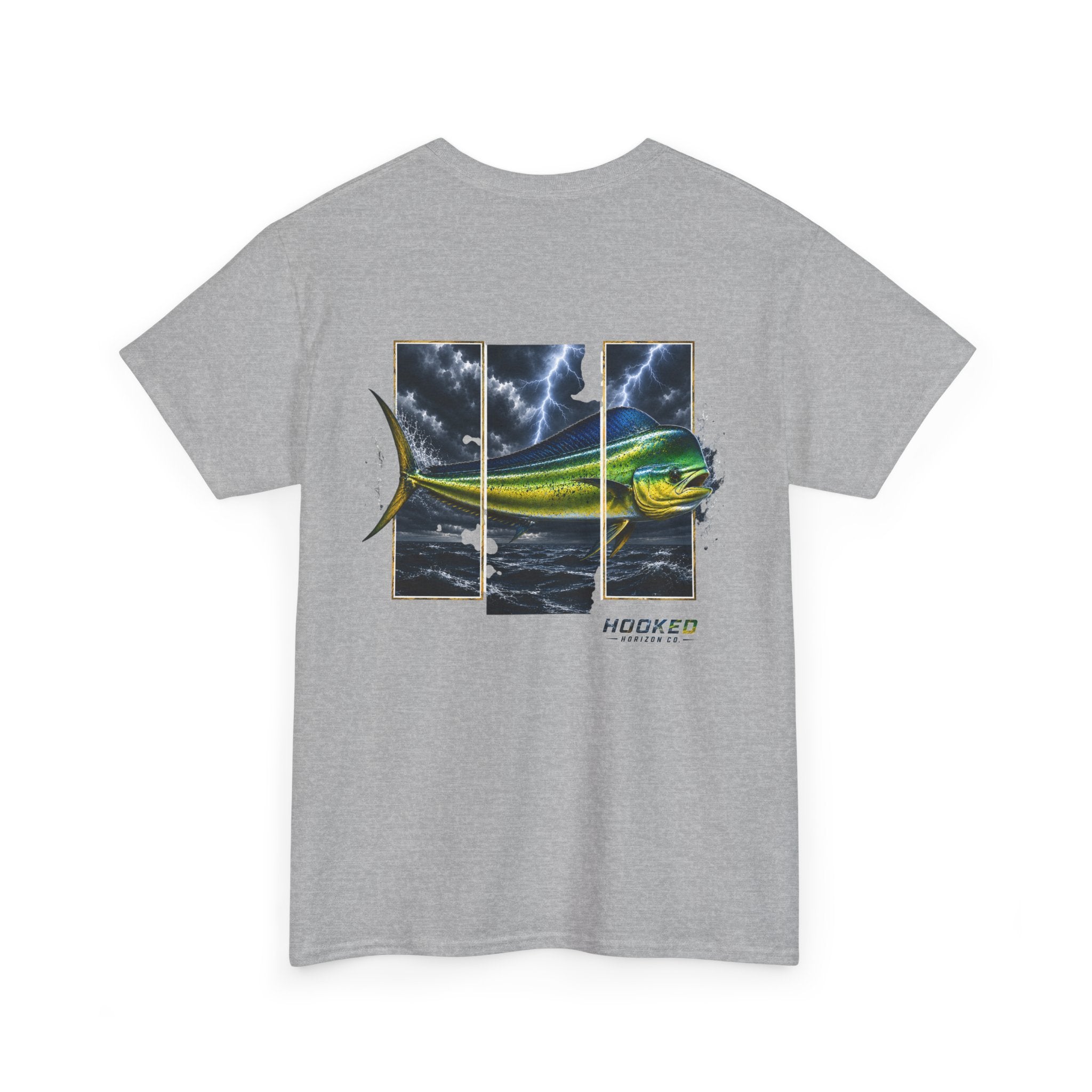 Mahi Mahi Hooked Horizon Co Tee—Ocean Graphic Tee — "Beloved" Ray Design