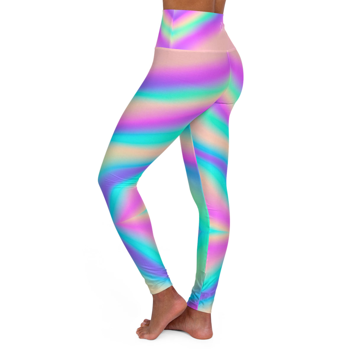 Rainbow High Waisted Yoga Leggings - Purple, Comfortable Activewear, Fitness Pants, Ideal for Gym, Yoga, and Weekend Brunch