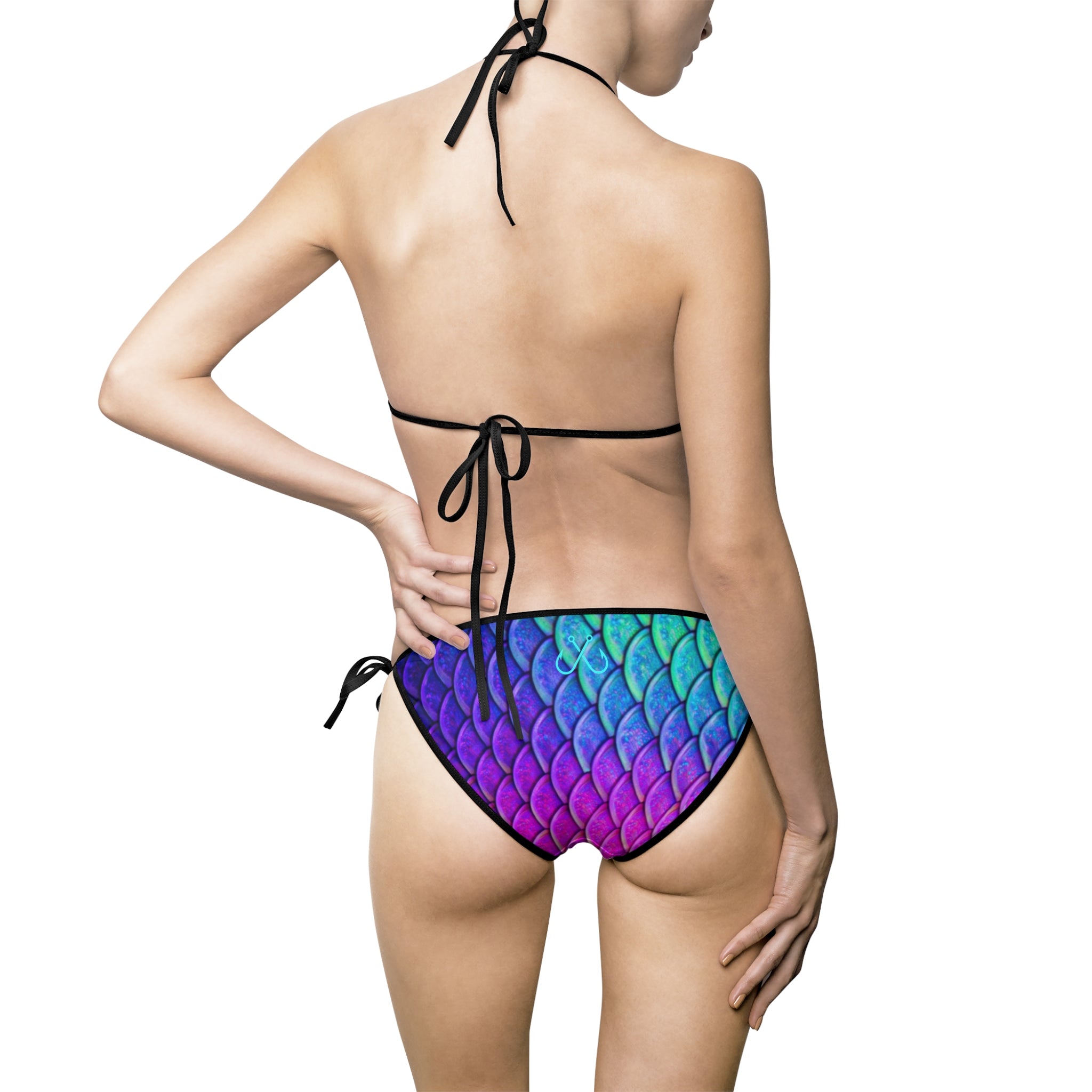 Parrot Fish Scale Inspired Bikini –  Hooked Horizon Co. Swimsuit, Summer Beachwear, Swimwear for Vacations, Pool Parties, Tropical Getaways, Custom Strap Colors – Multiple Variations