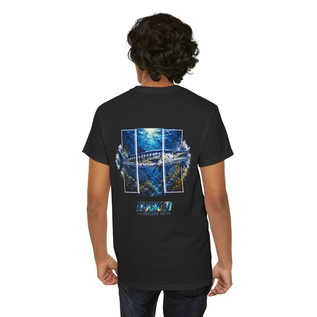 Barracuda Hooked Horizon Co Tee—Ocean Graphic Tee — "Beloved" Ray Design
