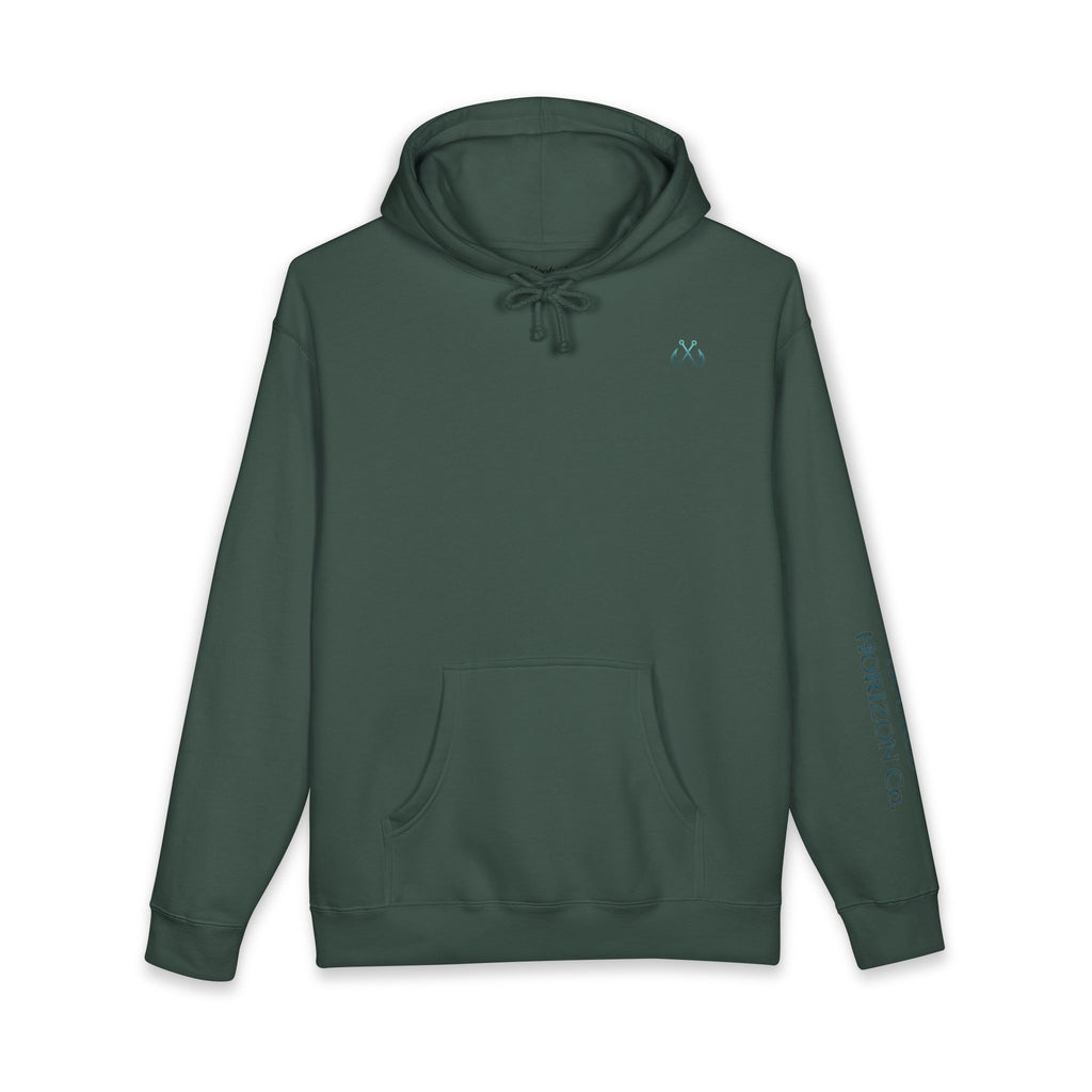 Manta Ray Hoodie Hooked Horizon Co. — Fishing Back Graphic Hoodie, Multiple Color Variations