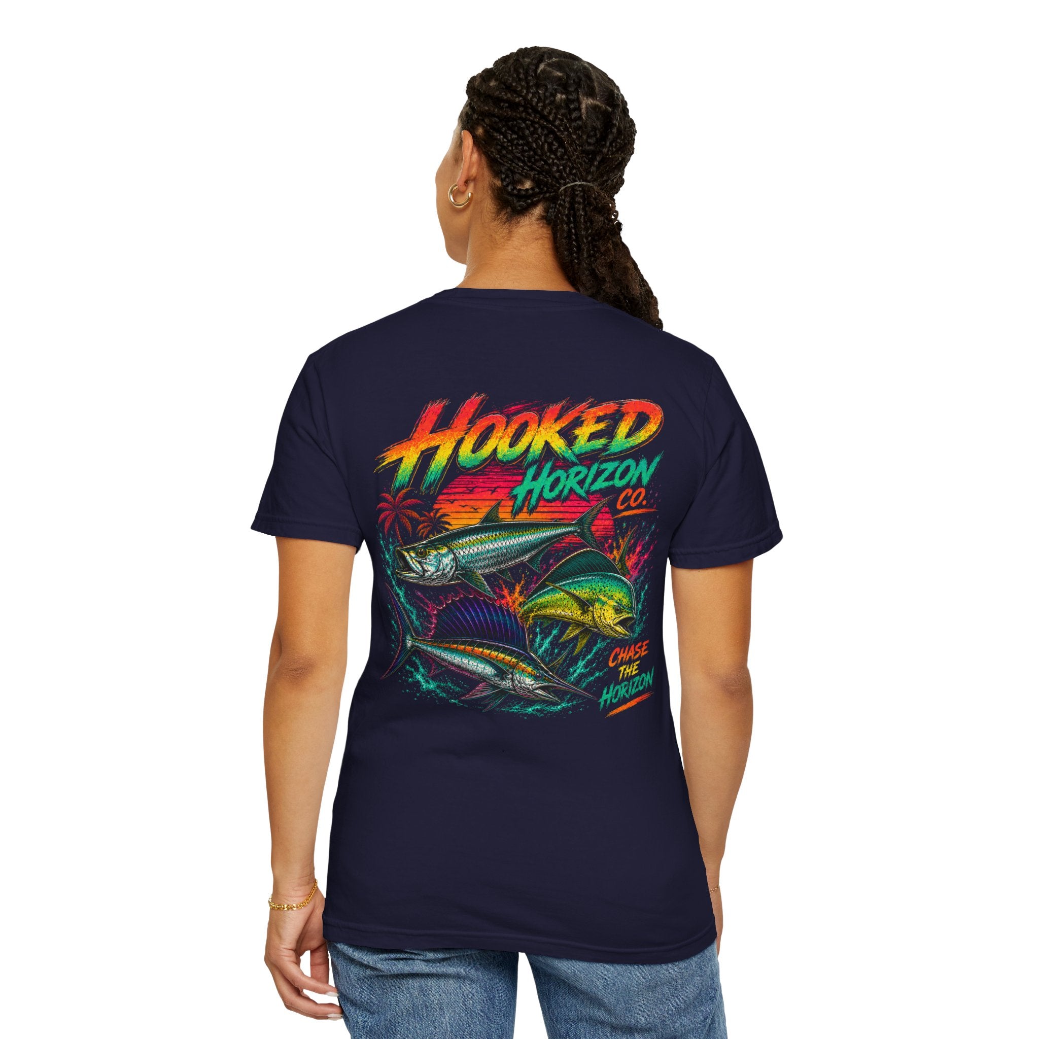 Retro 80s Tripple Fish Fishing Tee — Hooked Horizon Co.  Angler Gifts Ocean Lover Gifts