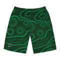 Green Malachite Ocean Mineral-Inspired Board Shorts, Swimwear for Beach Days, Summer Vacations, Pool Parties, Surfing Attire, Water Sports