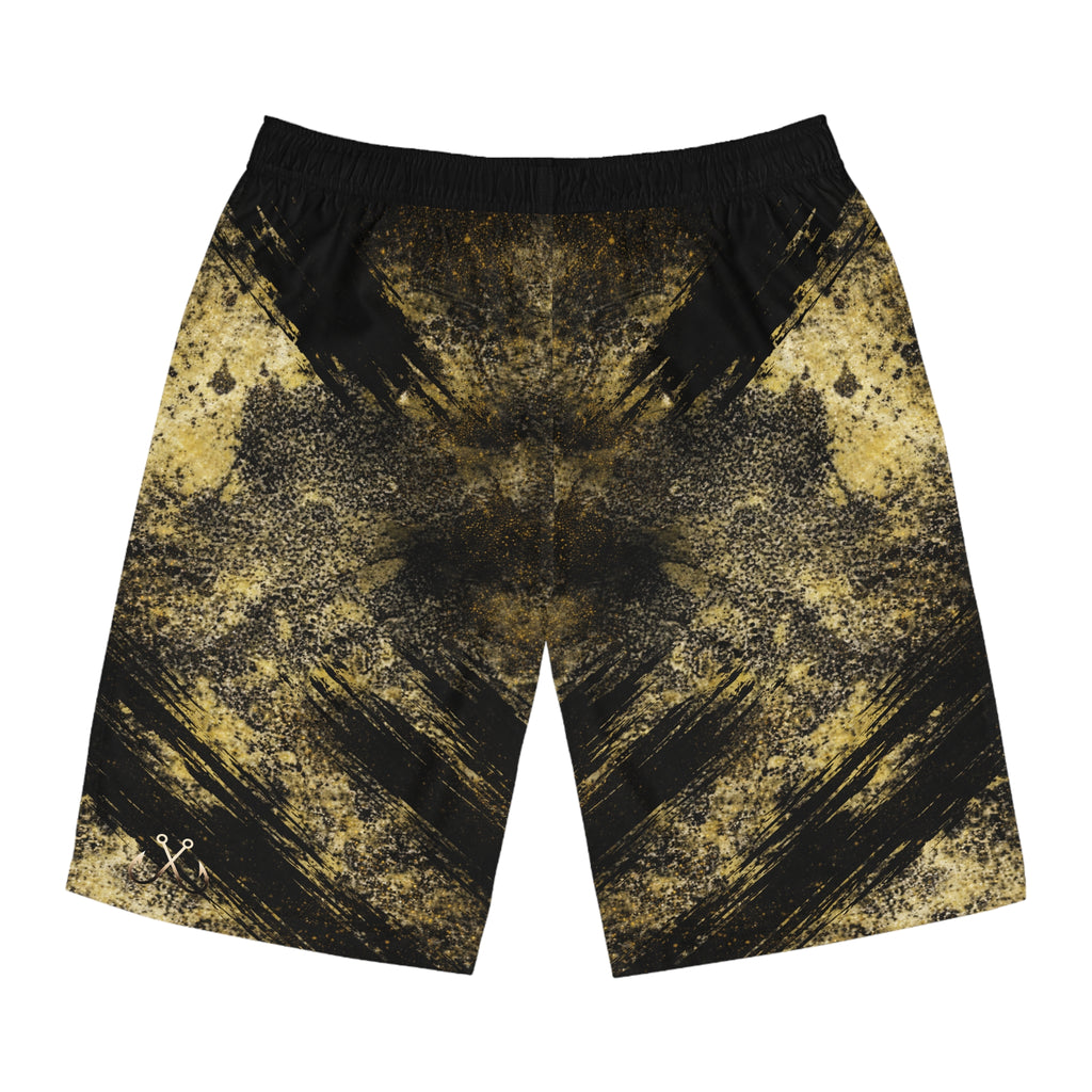 Serpentine Ocean Mineral-Inspired Board Shorts, Swimwear for Beach Days, Summer Vacations, Pool Parties, Surfing Attire, Water Sports