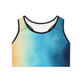 Bright Ombre Deep Drift Hooked Horizon Co. Stylish Sports Bra for Active Women, Workout Top, Gym Essential, Fitness Apparel, Athleisure Wear, Yoga Gear