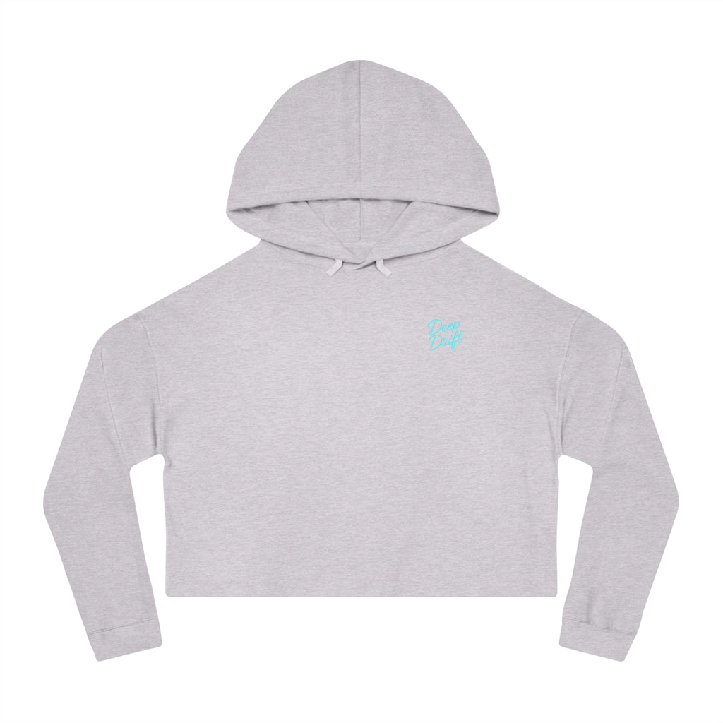 Sea Turtle Cropped Hoodie — "Deep Drift" Hooked Horizon Co. Fishing Graphic