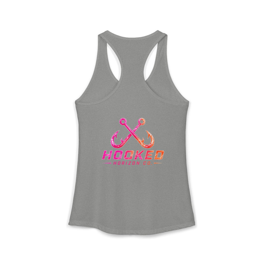 Hot Pink & Peach Hooked Horizon Co.— Soft Women's Ideal Racerback Tank