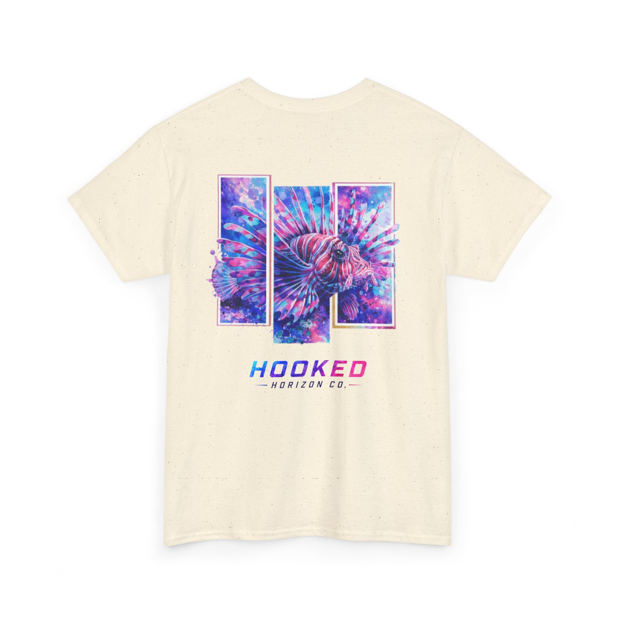 Lion Fish Hooked Horizon Co Tee—Ocean Graphic Tee — "Beloved" Ray Design