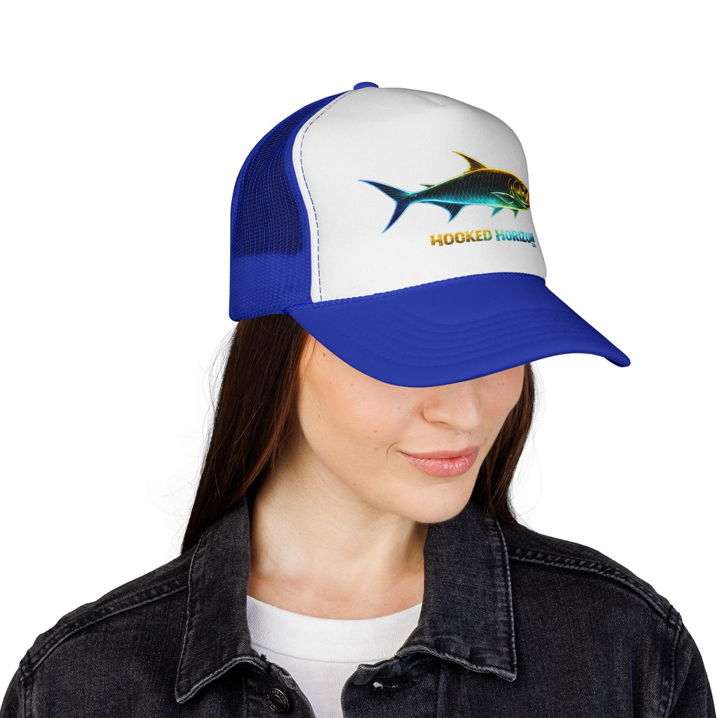 Gold & Blue Tarpon Trucker Cap — Fishing & Beach Hat