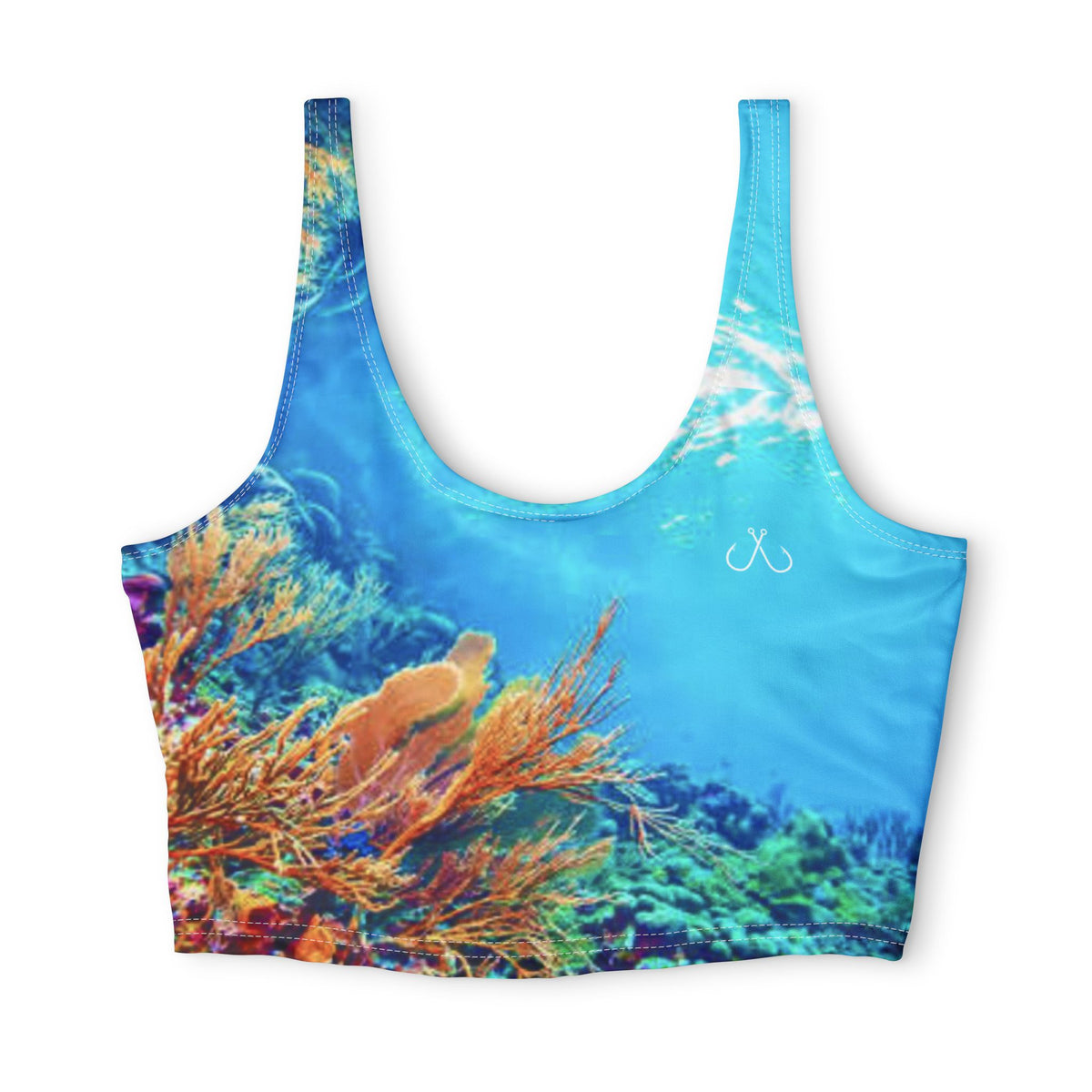Bright Reef Deep Drift Sports Bra—Hooked Horizon Co. Stylish Sports Bra for Active Women, Workout Top, Gym Essential, Fitness Apparel, Athleisure Wear, Yoga Gear