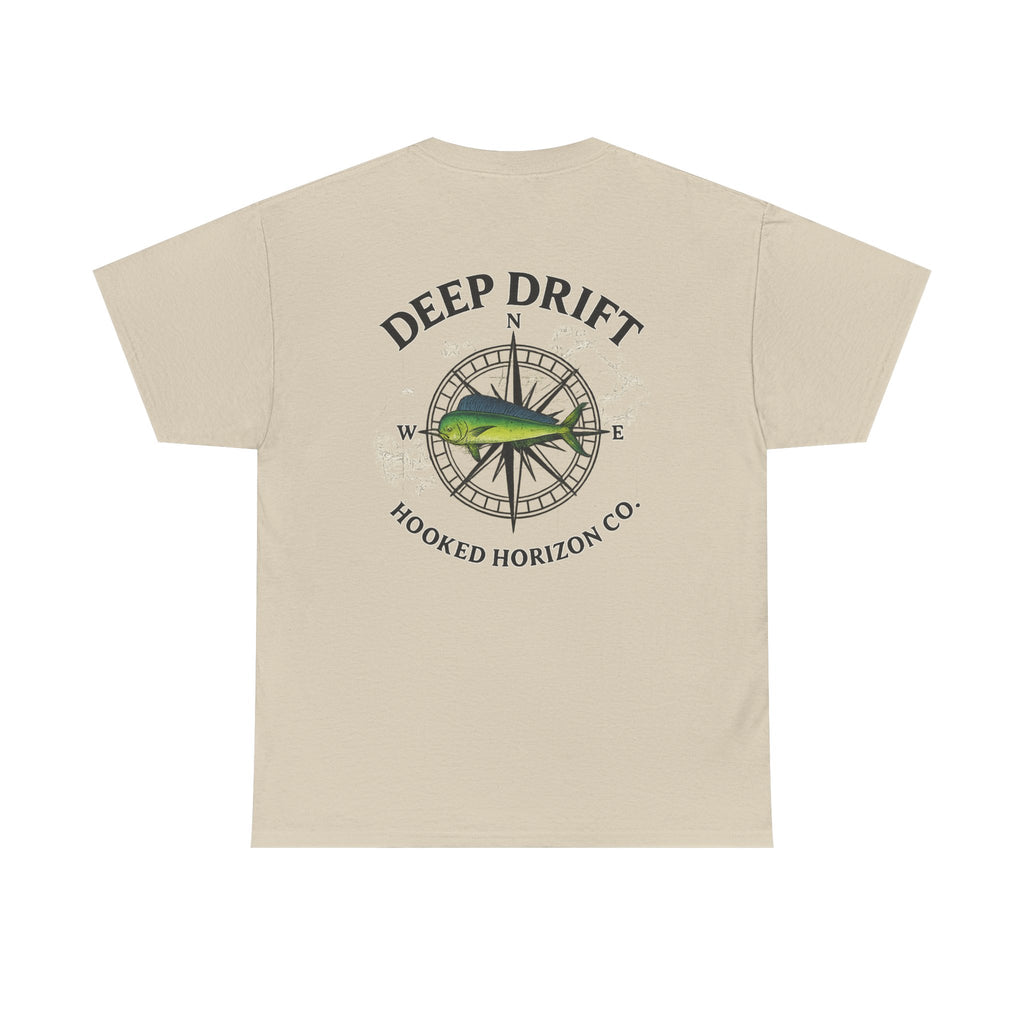 Compass Fishing T‑Shirt — "Deep Drift" Compass Design by Hooked Horizon Co.