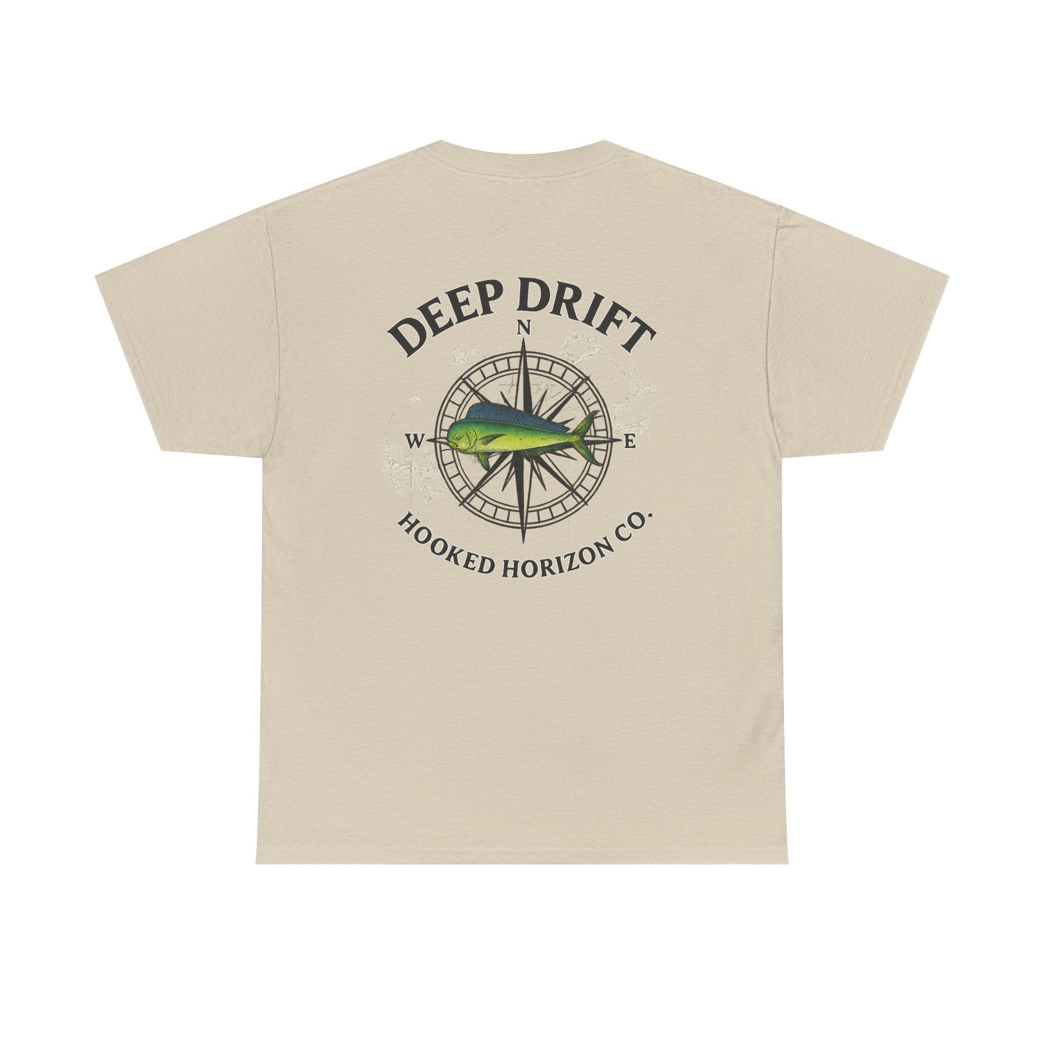 Compass Fishing T‑Shirt — "Deep Drift" Compass Design by Hooked Horizon Co.