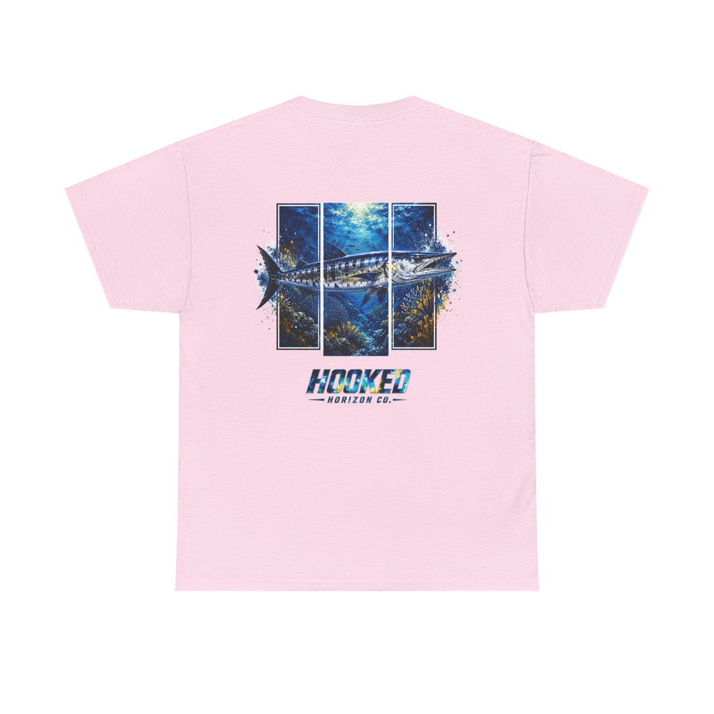 Barracuda Hooked Horizon Co Tee—Ocean Graphic Tee — "Beloved" Ray Design