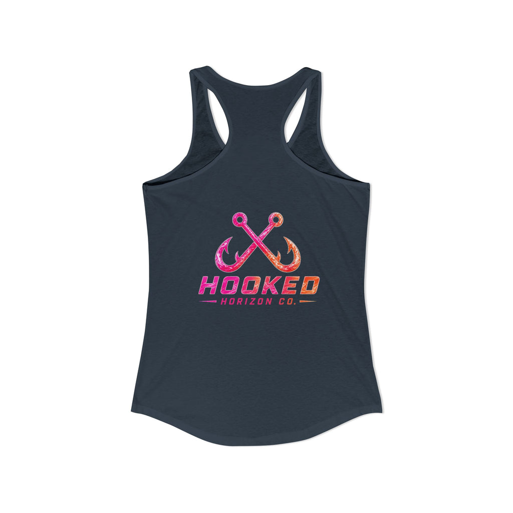 Hot Pink & Peach Hooked Horizon Co.— Soft Women's Ideal Racerback Tank
